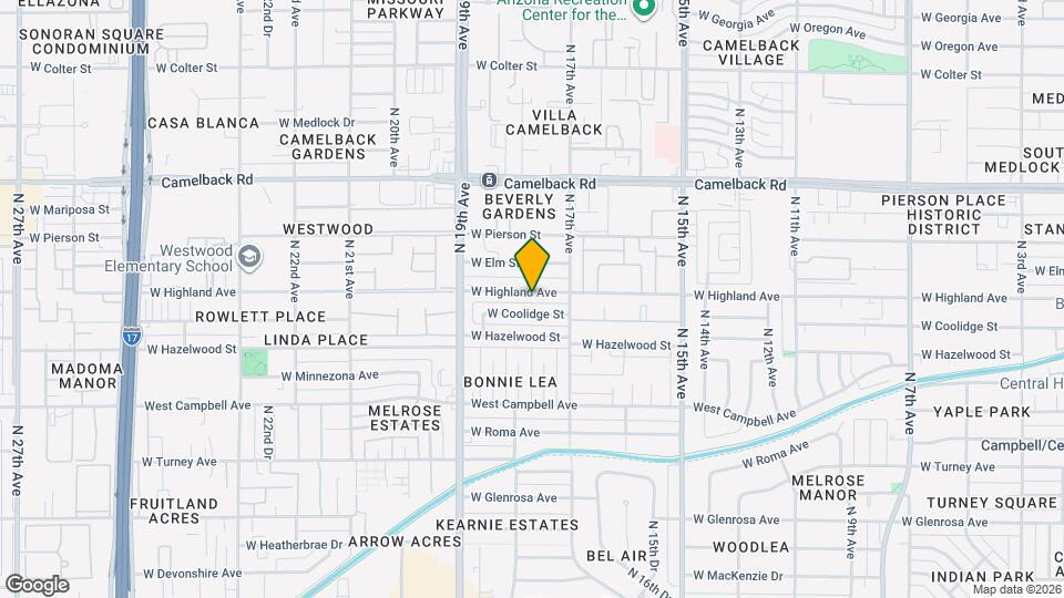 1731 W Highland Ave Map and Location Details