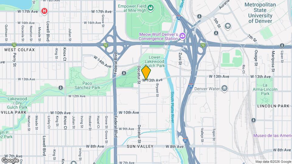 2708 W 13th Ave Map and Location Details