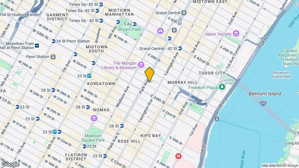 105 E 35th St Map and Location Details