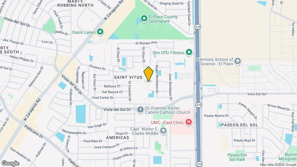 12190 Via Inca Dr Map and Location Details