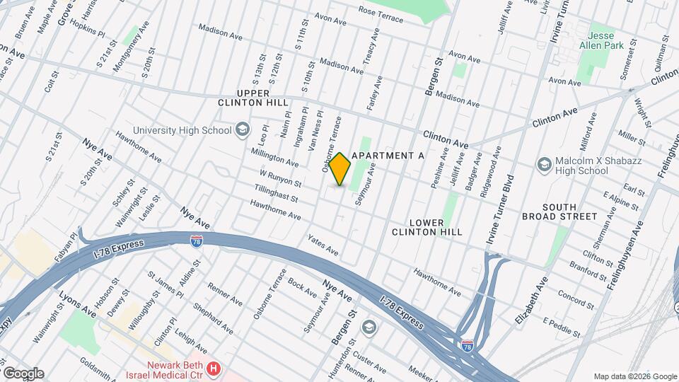 101 Hedden Terrace, Unit Apt 1 Map and Location Details