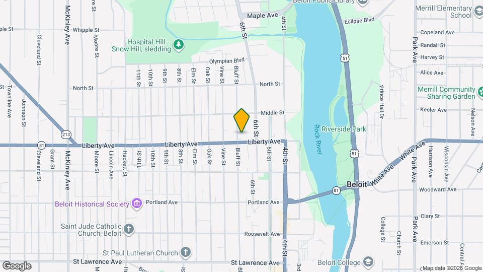 1111 Bluff St Mapa y Detalles de la Ubicación