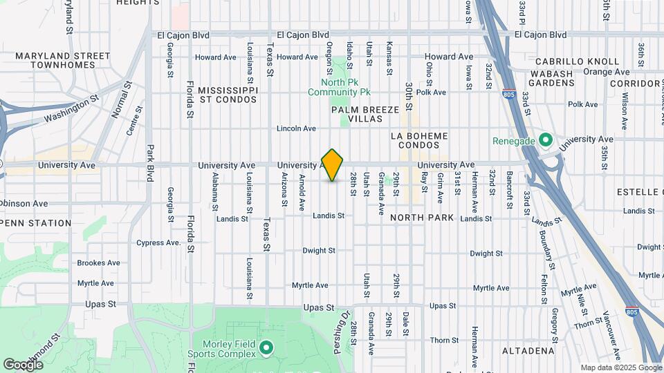 3784 Pershing Ave Map and Location Details