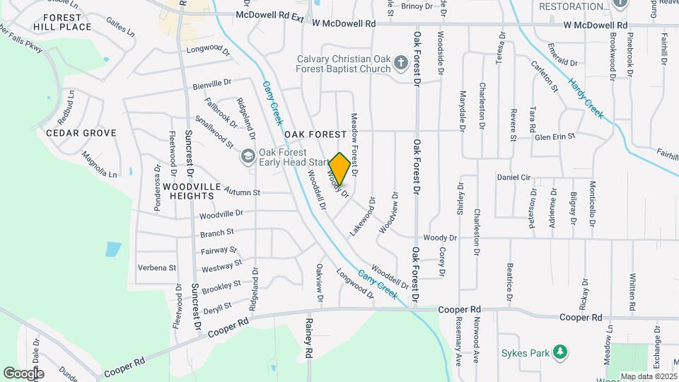 1325 Woody Dr Map and Location Details