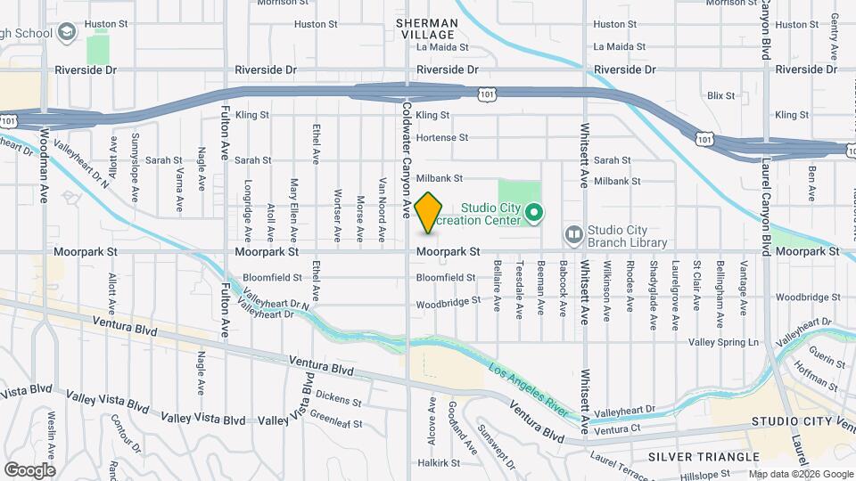 12837 Moorpark St Map and Location Details