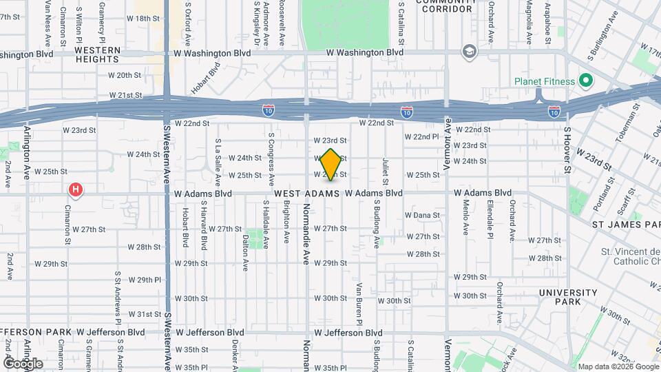 1645 W Adams Blvd Map and Location Details