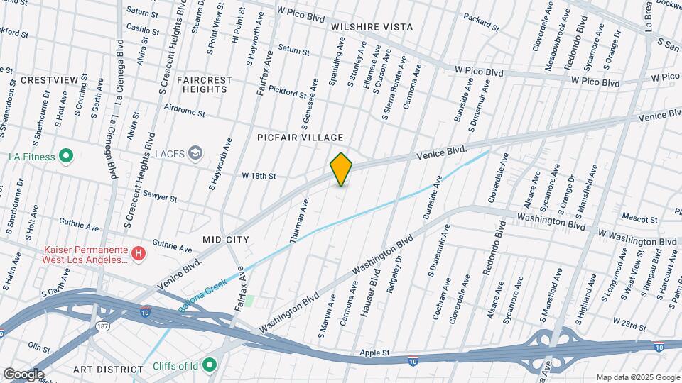 1841 S Curson Ave Map and Location Details