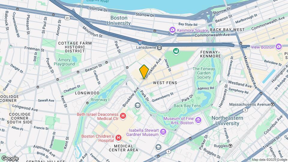 182 Brookline Ave, Unit 303 Map and Location Details