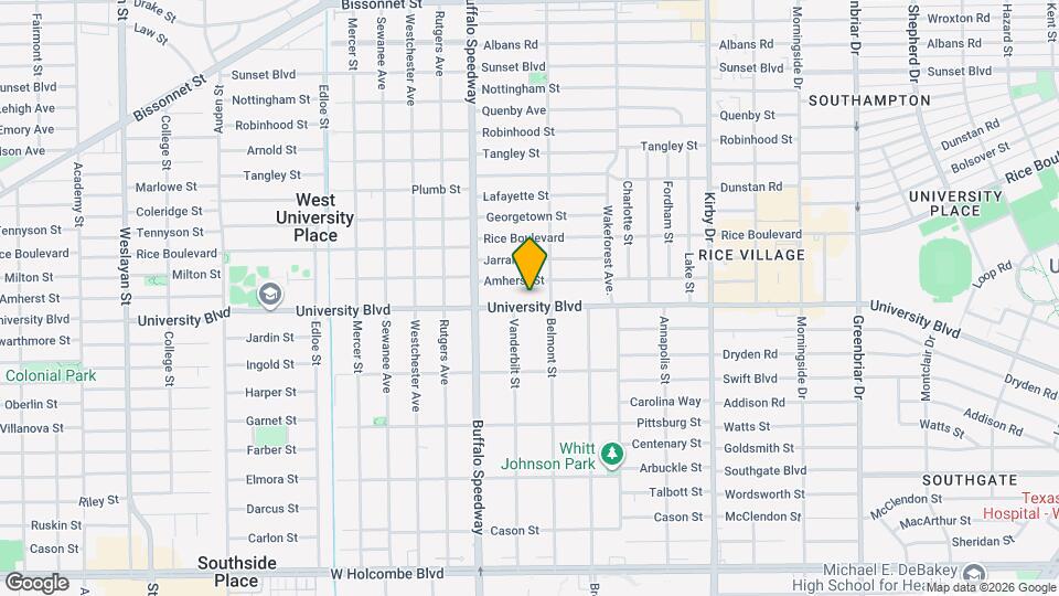 3020 University Blvd Map and Location Details