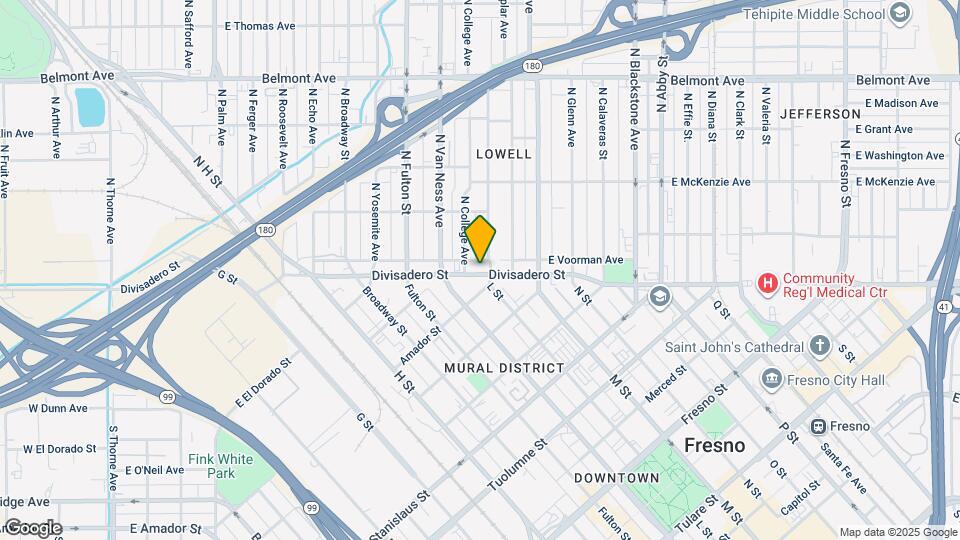 1133 E Divisadero St, Unit Apartment Map and Location Details