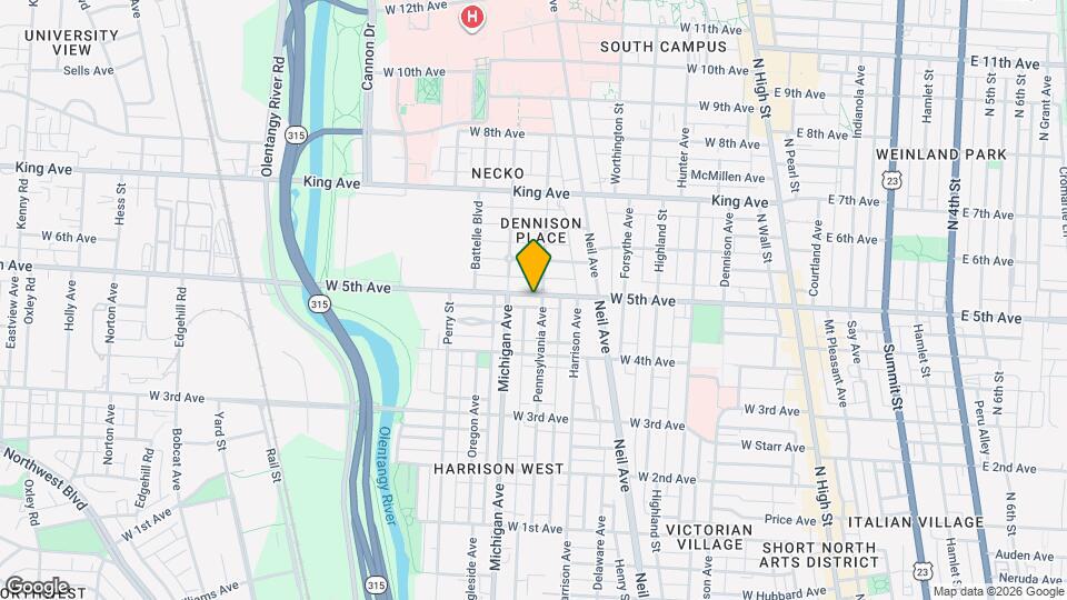 361 W 5th Ave Map and Location Details