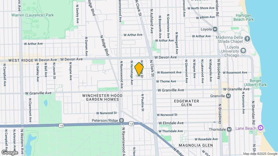 1700-1710 W Thome Ave Mapa y Detalles de la Ubicación