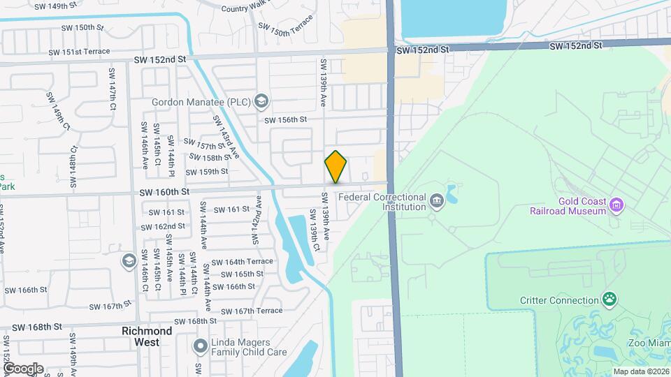 13861 SW 160th Terrace Map and Location Details