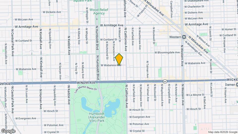 1662 N Mozart St, Unit 3 Map and Location Details