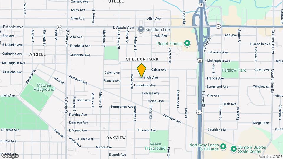 1237 Francis Ave Map and Location Details