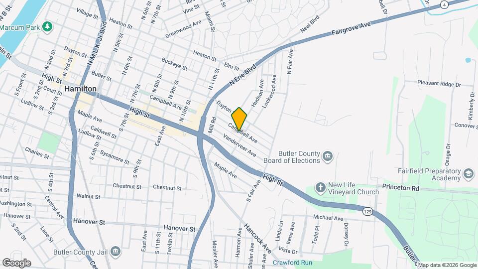 1245 Campbell Ave Map and Location Details