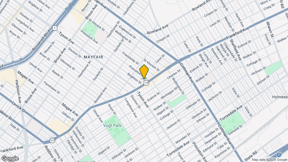 7046 Frankford Ave Mapa y Detalles de la Ubicación