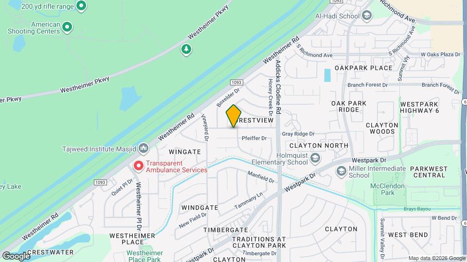 15907 Wingdale Dr Mapa y Detalles de la Ubicación