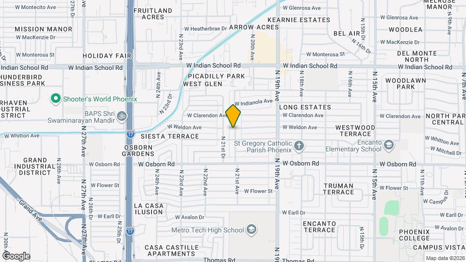 3616 N 21st Ave Map and Location Details