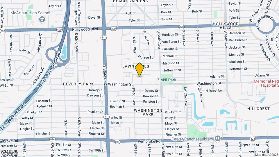 5821 Washington St Map and Location Details