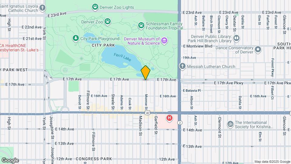 3538 E 17th Ave Map and Location Details