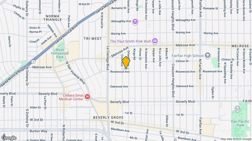8415 Rosewood Ave Mapa y Detalles de la Ubicación