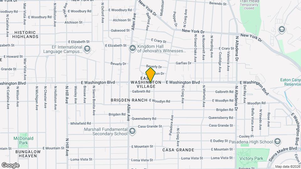 1958 E Washington Blvd Map and Location Details