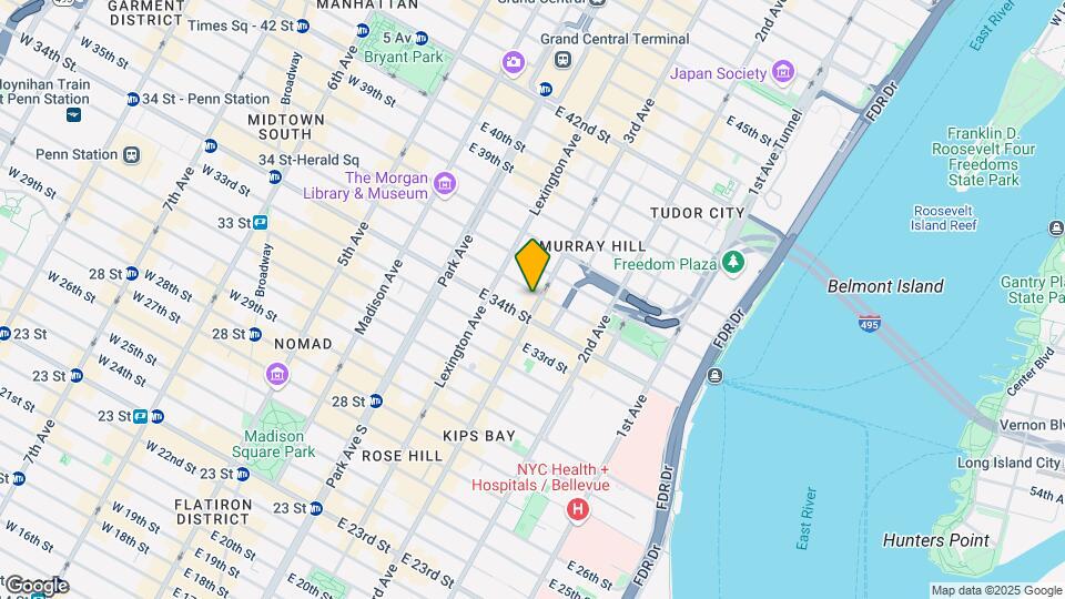 166 E 35th St Mapa y Detalles de la Ubicación