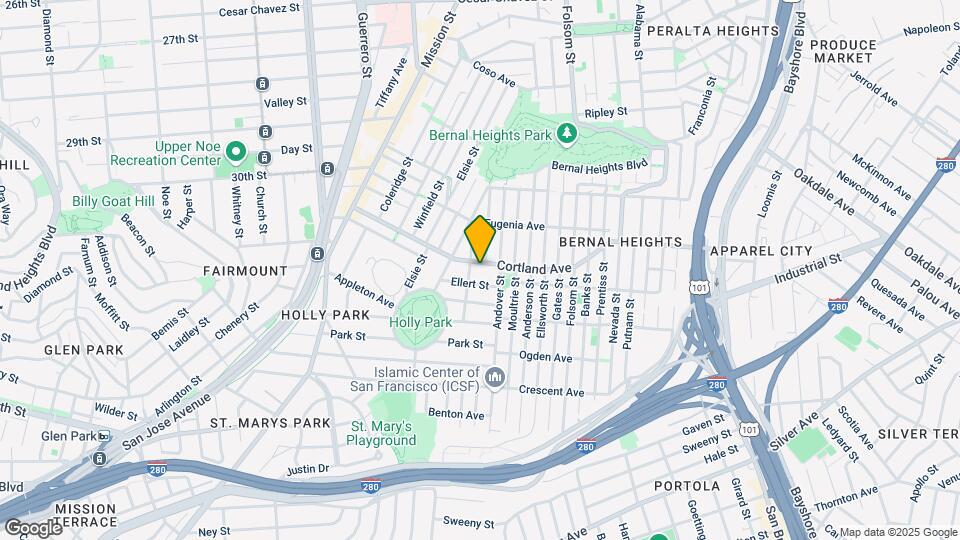 412 Cortland Ave Map and Location Details