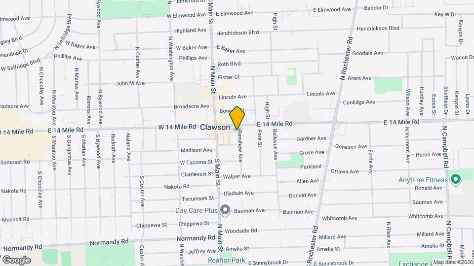 26 Renshaw Ave, Unit Downtown Clawson Two Beds One Bath Mapa y Detalles de la Ubicación