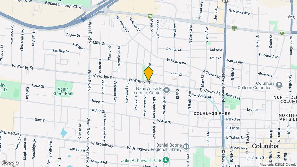406 W Worley St Map and Location Details