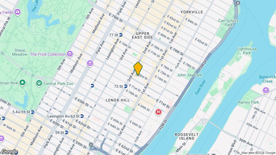 315 E 72nd St Mapa y Detalles de la Ubicación