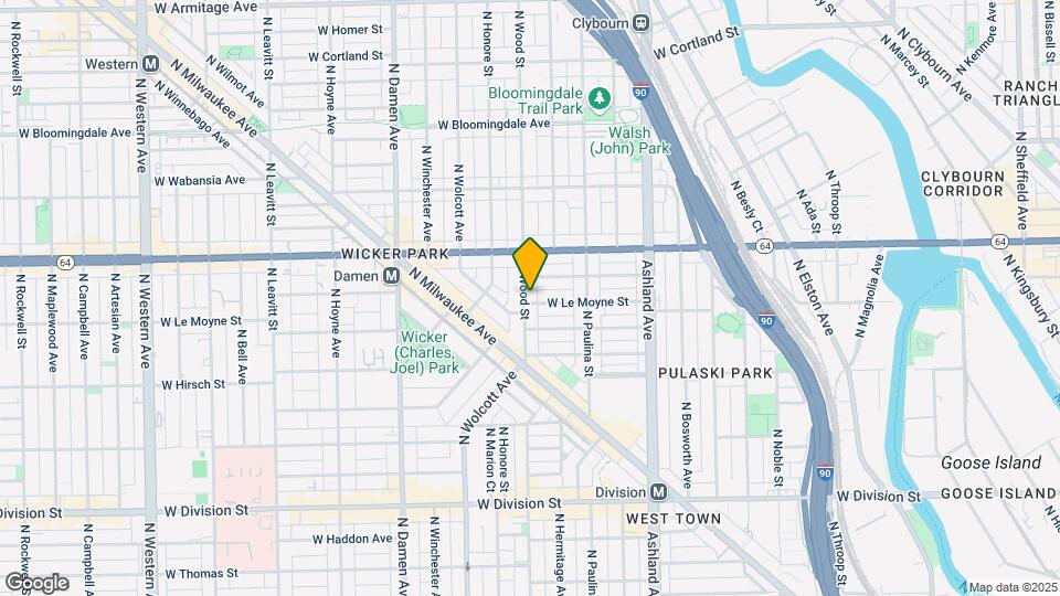 1511 N Wood St Map and Location Details