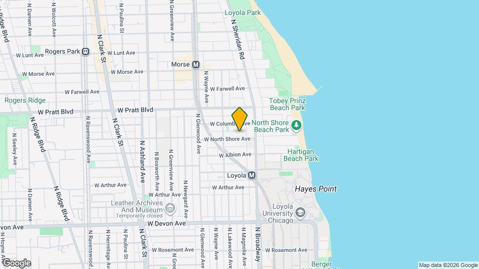 1230 W North Shore Ave Mapa y Detalles de la Ubicación