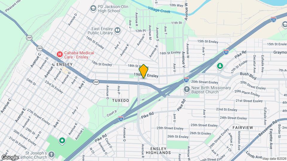 1814 20th Street Ensley Mapa y Detalles de la Ubicación