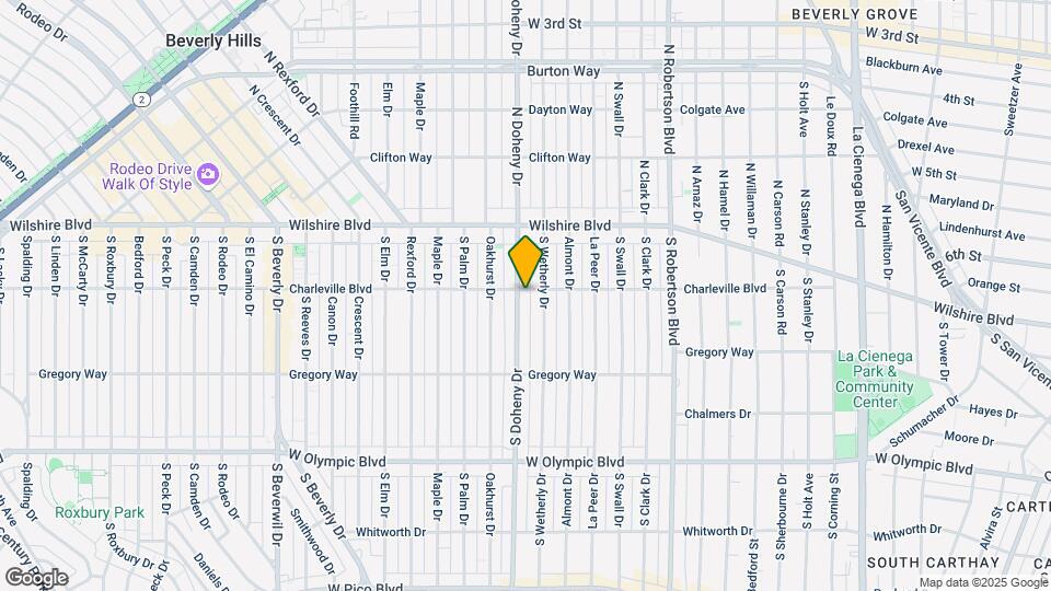 200 S Doheny Dr Mapa y Detalles de la Ubicación