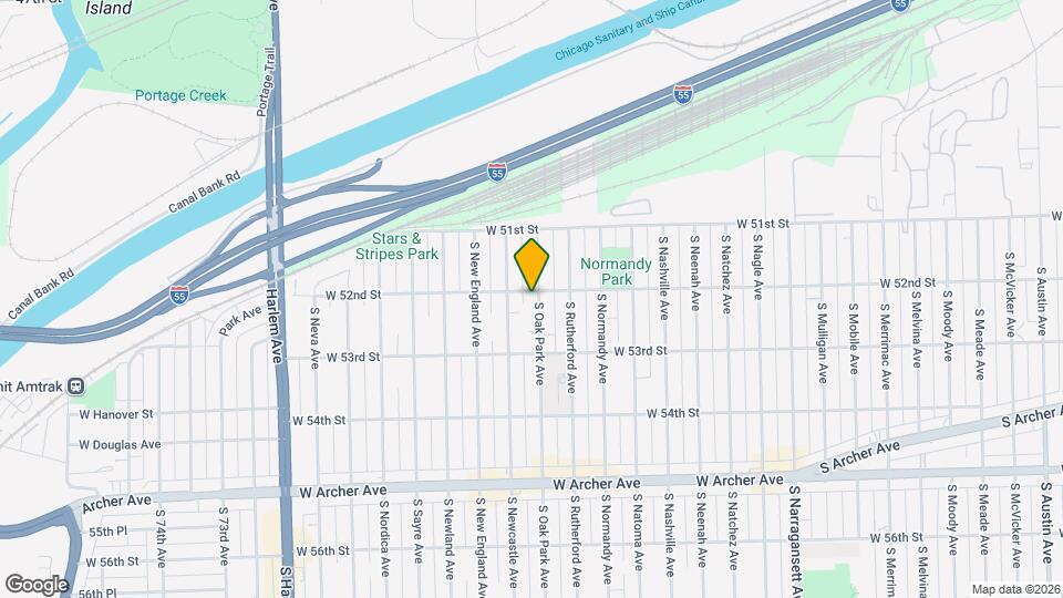 5204 S Oak Park Ave Map and Location Details