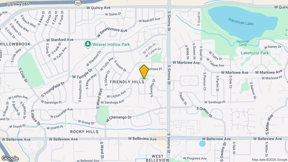 4755 S Tabor St Map and Location Details