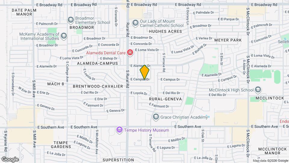 1025 E Campus Dr Map and Location Details