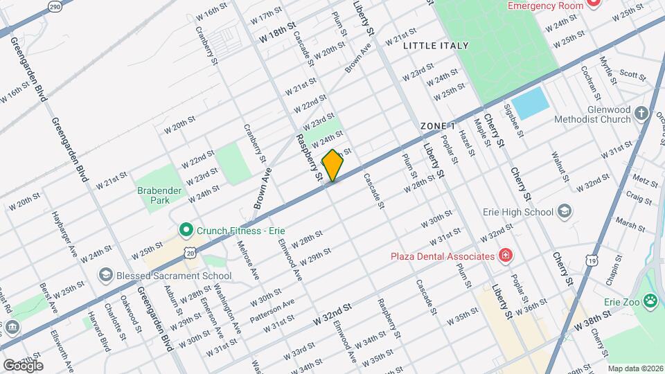 1055 W 26th St Map and Location Details