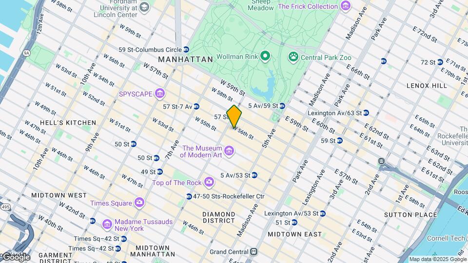 62 W 56th St Map and Location Details