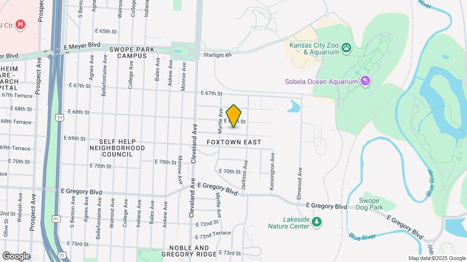 4022 E 68th Terrace Map and Location Details