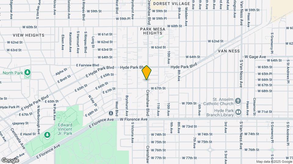 6621-6625 Crenshaw Blvd Mapa y Detalles de la Ubicación