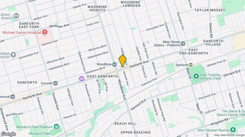 2118 A Danforth Ave Map and Location Details