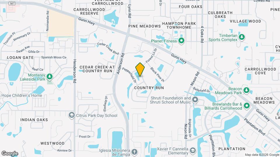 12418 Hidden Brook Dr Mapa y Detalles de la Ubicación