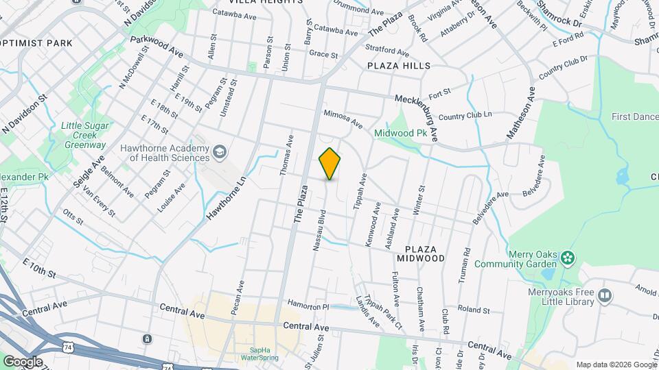 1836 Nassau Blvd, Unit Plaza Midwood standalone studio Map and Location Details