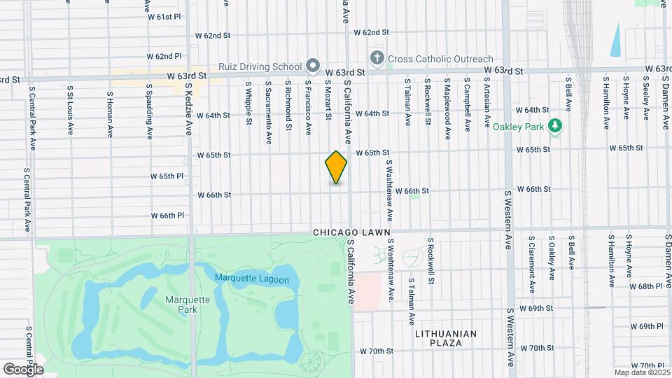 6555-6559 S Mozart Ave Mapa y Detalles de la Ubicación