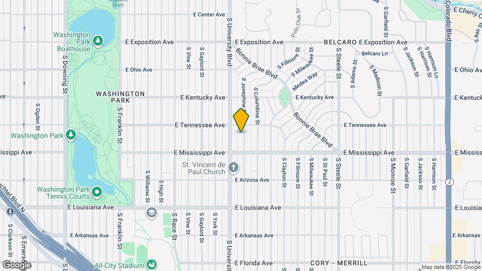 1035 S Josephine St Map and Location Details
