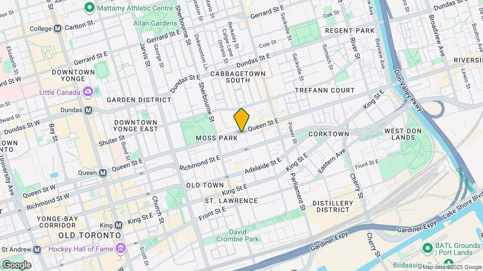 245 Queen St E Map and Location Details