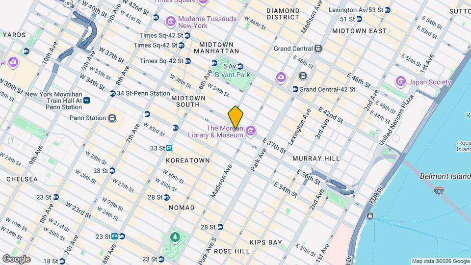 11 E 36th St Map and Location Details